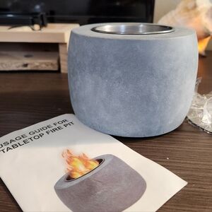 Gray Tabletop Fire Pit